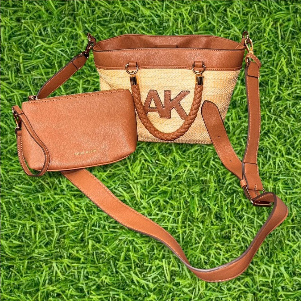 Anne Klein Brown and Tan Shoulder Bag Set